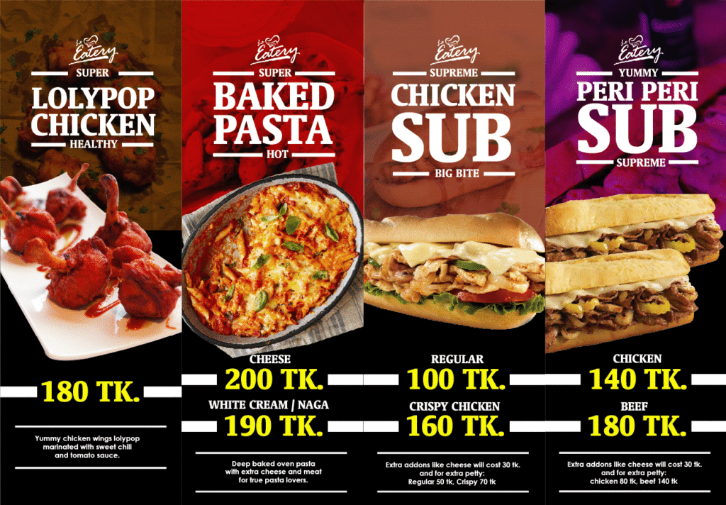 Restaurant menu design